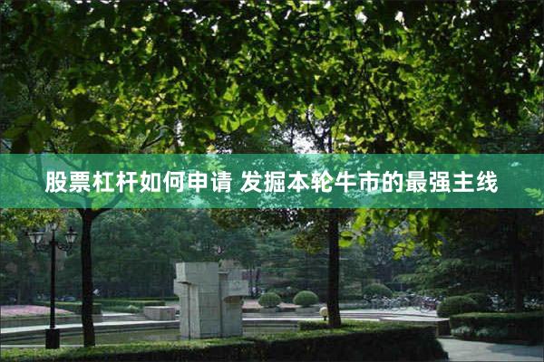 股票杠杆如何申请 发掘本轮牛市的最强主线
