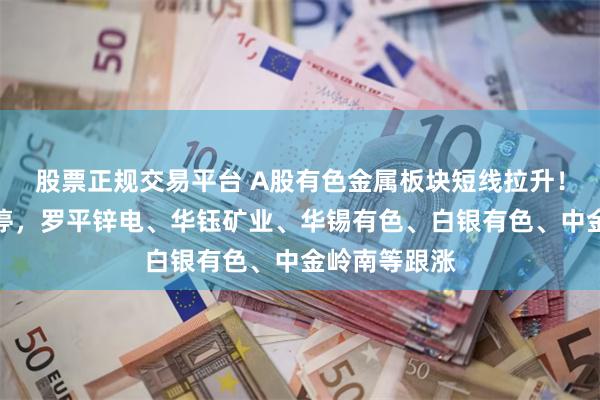 股票正规交易平台 A股有色金属板块短线拉升！正平股份涨停，罗平锌电、华钰矿业、华锡有色、白银有色、中金岭南等跟涨