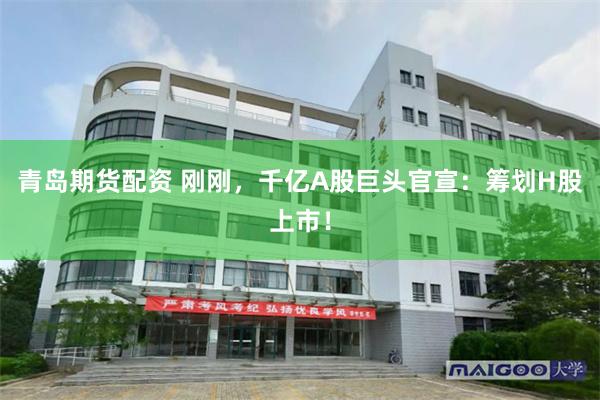 青岛期货配资 刚刚，千亿A股巨头官宣：筹划H股上市！