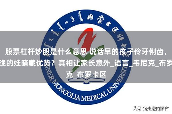 股票杠杆炒股是什么意思 说话早的孩子伶牙俐齿，说话晚的娃暗藏优势？真相让家长意外_语言_韦尼克_布罗卡区