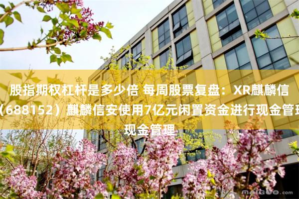 股指期权杠杆是多少倍 每周股票复盘:XR麒麟信(688152)麒麟信安使用7亿元闲置资金进行现金管理