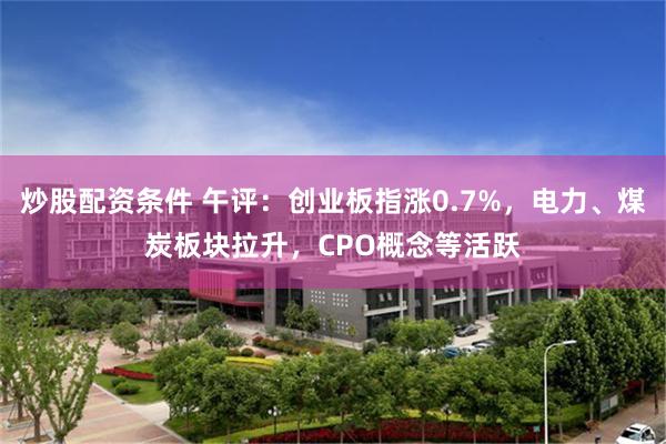 炒股配资条件 午评：创业板指涨0.7%，电力、煤炭板块拉升，CPO概念等活跃