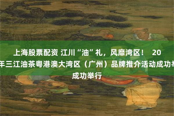 上海股票配资 江川“油”礼，风靡湾区！  2025年三江油茶粤港澳大湾区（广州）品牌推介活动成功举行