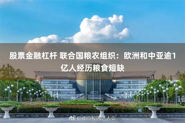 股票金融杠杆 联合国粮农组织:欧洲和中亚逾1亿人经历粮食短缺
