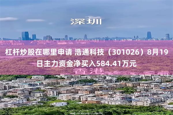 杠杆炒股在哪里申请 浩通科技（301026）8月19日主力资金净买入584.41万元