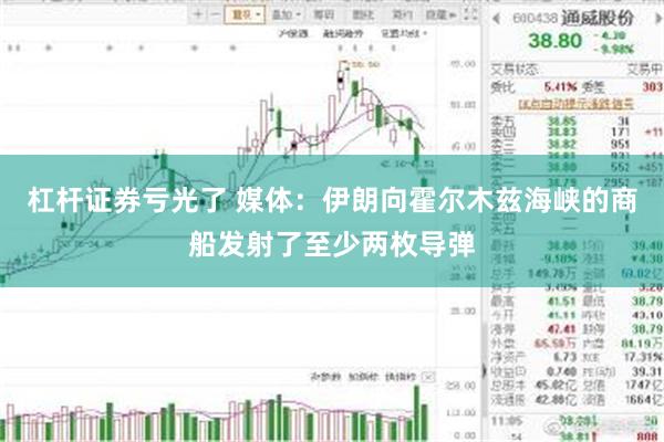 杠杆证券亏光了 媒体：伊朗向霍尔木兹海峡的商船发射了至少两枚导弹