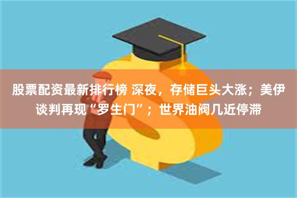股票配资最新排行榜 深夜,存储巨头大涨;美伊谈判再现“罗生门”;世界油阀几近停滞