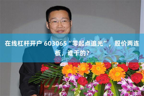 在线杠杆开户 603065“零起点追光”,股价两连板,谁干的?