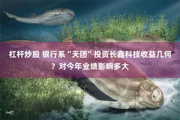 杠杆炒股 银行系“天团”投资长鑫科技收益几何？对今年业绩影响多大