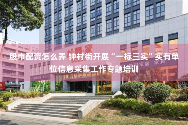 股市配资怎么弄 钟村街开展“一标三实”实有单位信息采集工作专题培训