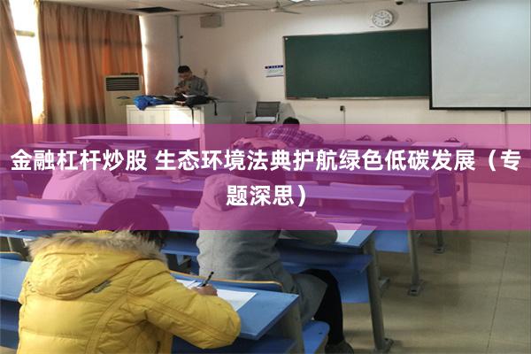 金融杠杆炒股 生态环境法典护航绿色低碳发展(专题深思)