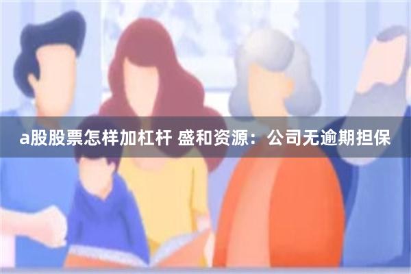 a股股票怎样加杠杆 盛和资源:公司无逾期担保