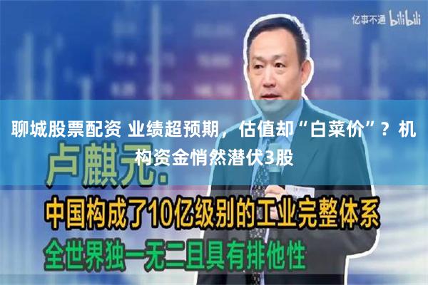 聊城股票配资 业绩超预期，估值却“白菜价”？机构资金悄然潜伏3股